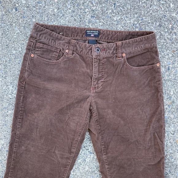 90s Y2K Polo Ralph Lauren Pants Womens Size 8 Bootcut Brown Corduroy Stretch - Picture 2 of 11